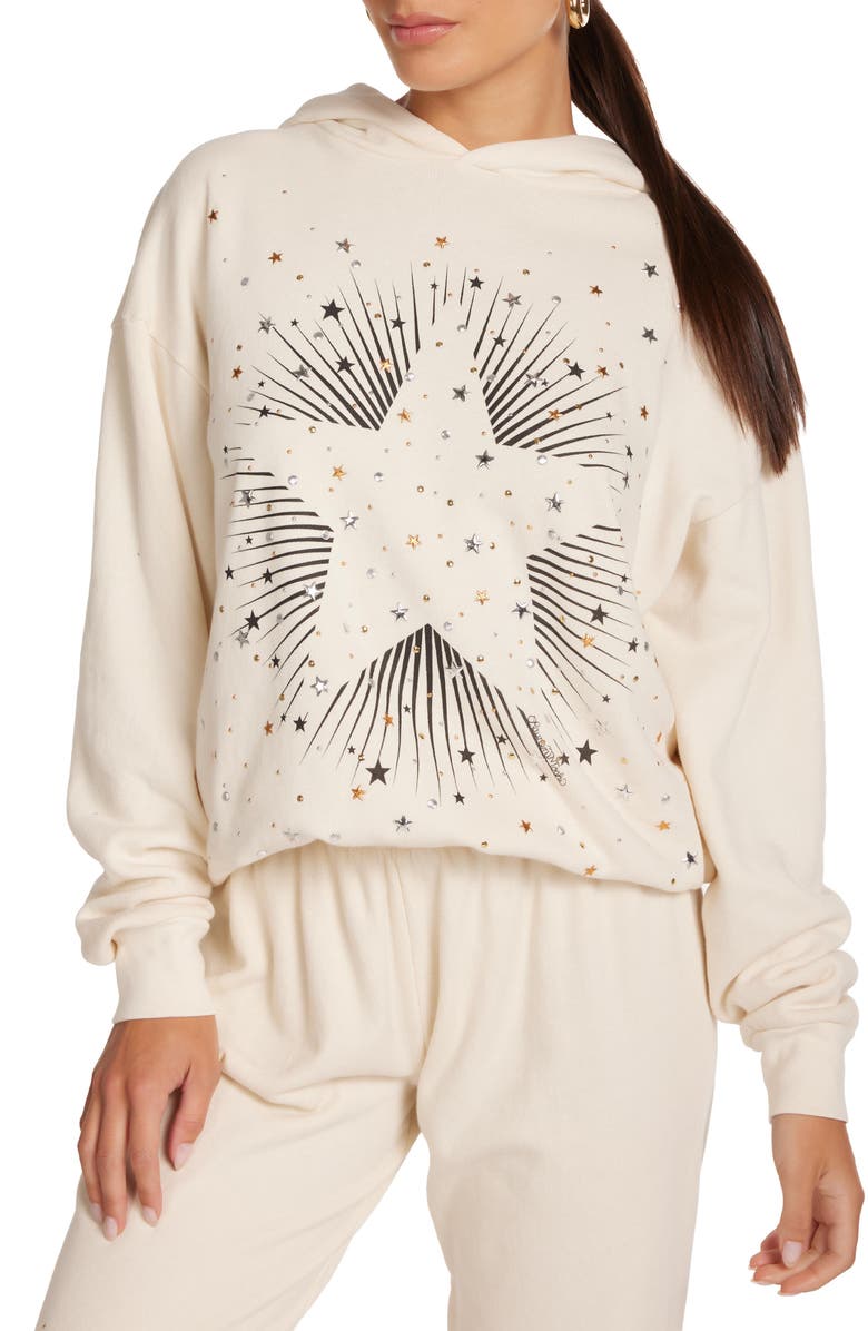 Lauren Moshi Harmony Stud Starburst Hoodie, Alternate, color, Ivory