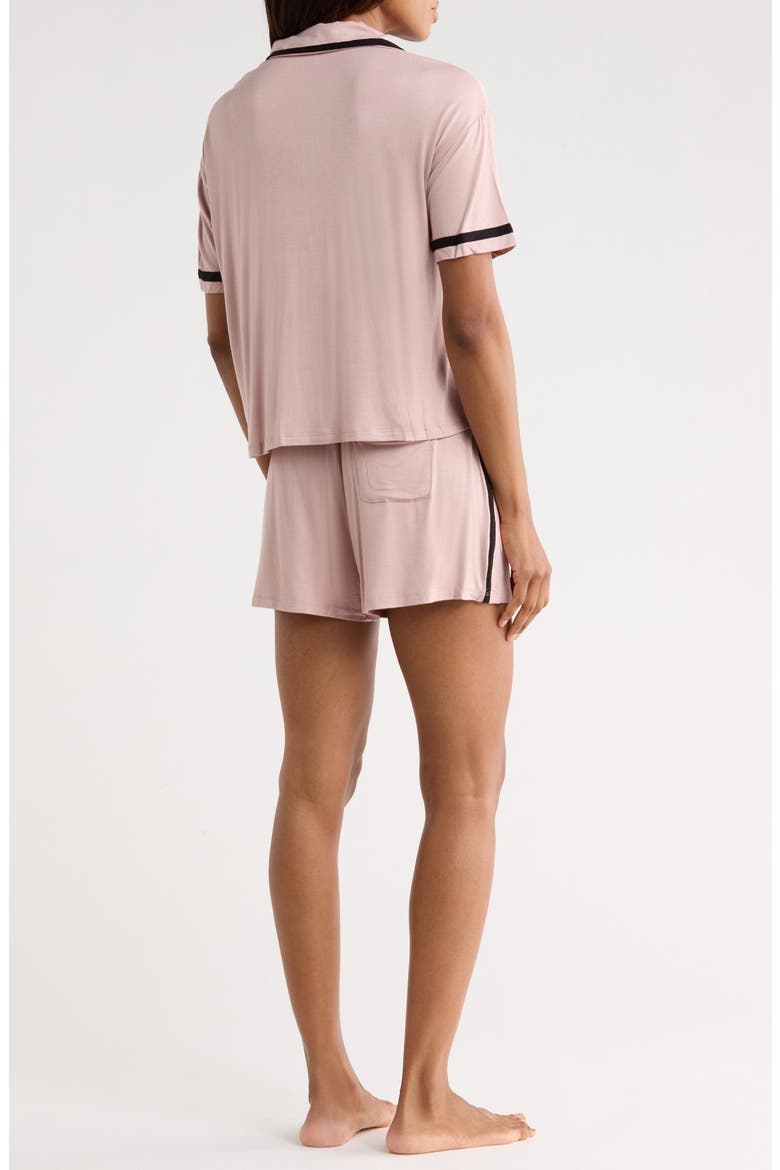 Contrast Trim Jersey Pajamas, Alternate, color, TAUPE