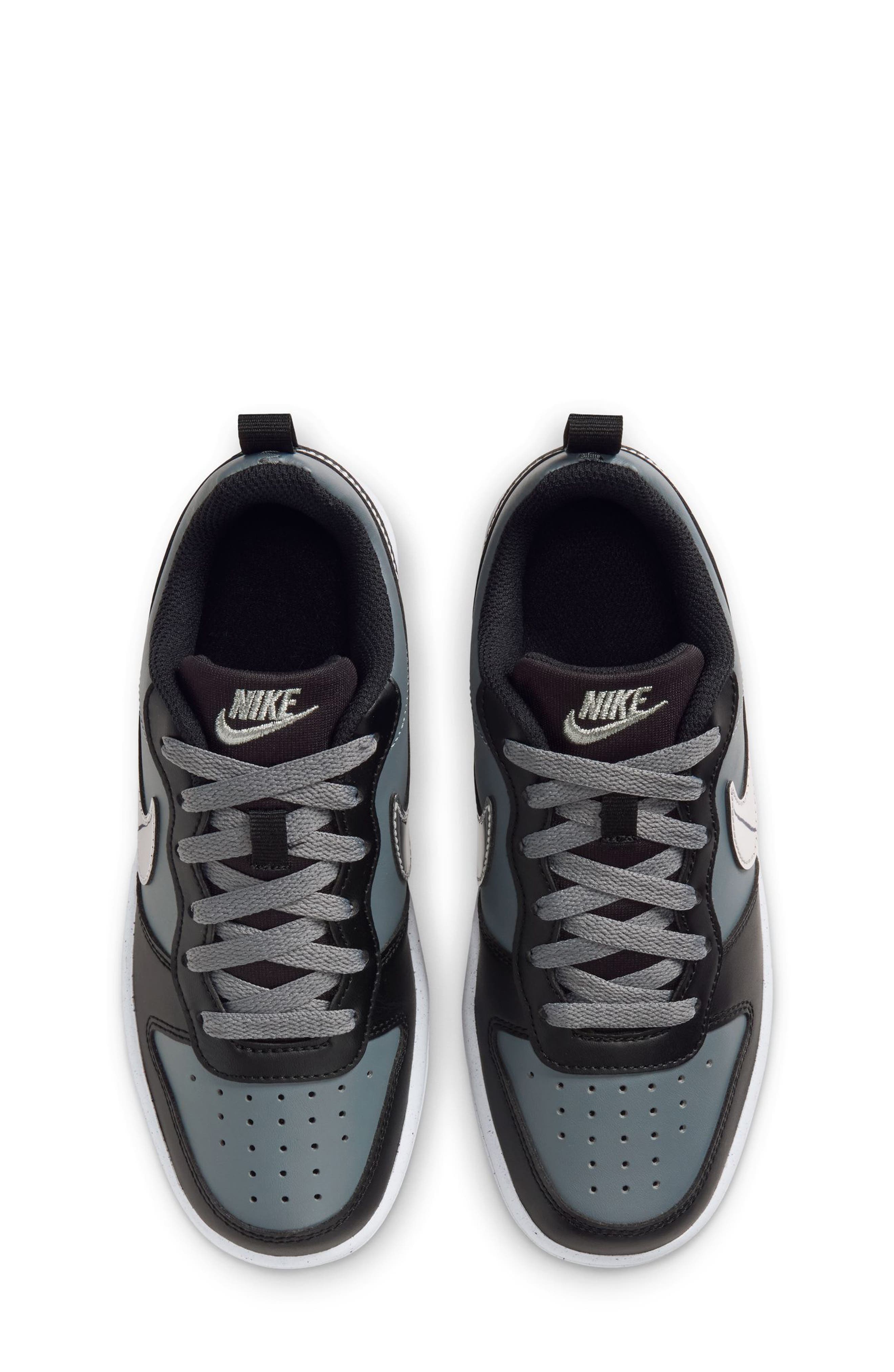 Kids' Court Borough Low Shine Sneaker, Alternate, color, BLACK/ METALLIC SILVER/ GREY