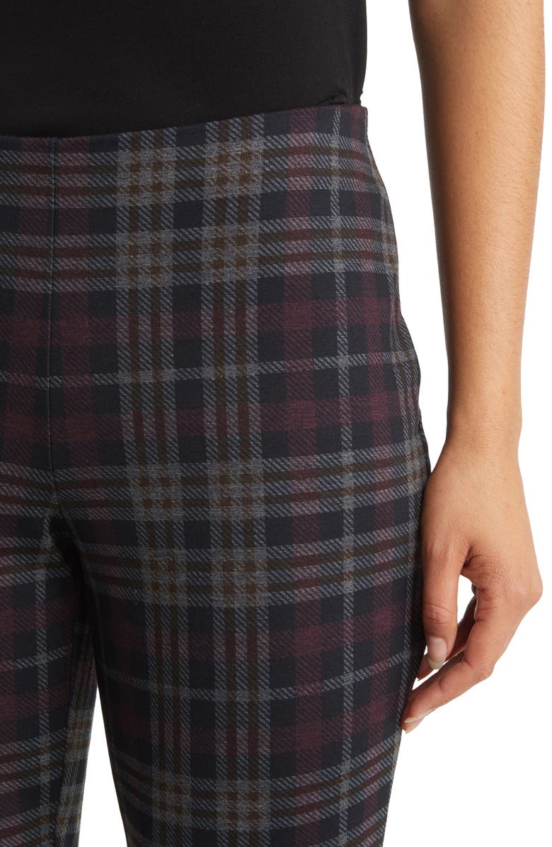 Anne Klein Plaid Slim Fit Ankle Pants, Alternate, color, 