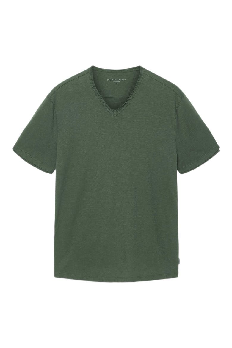 Miles Slub Organic Cotton V-Neck T-Shirt, Alternate, color, MOSS