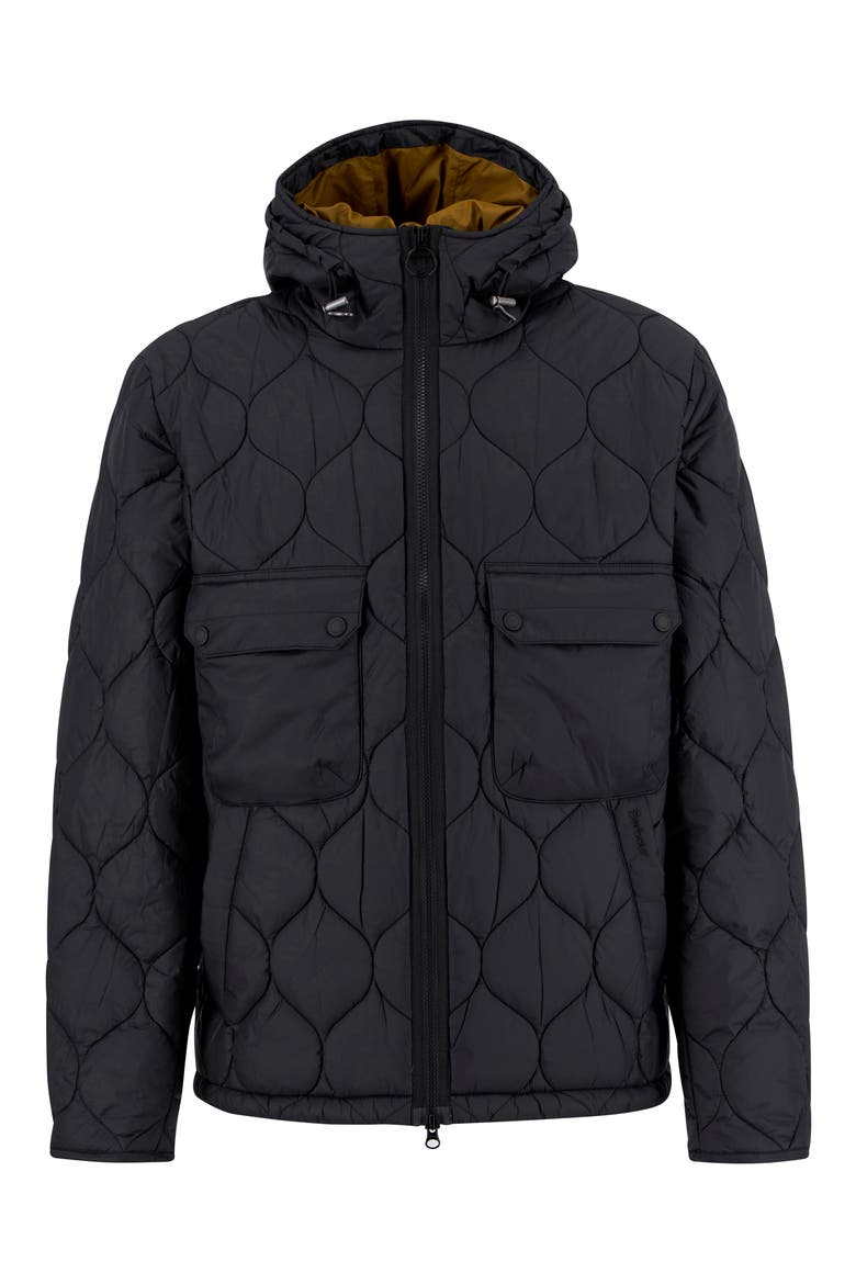 Re-Engineered Hooded Quilted Jacket, Alternate, color, BLACK