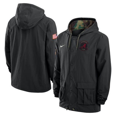 Men's Nike Black Alabama Crimson Tide Full-Snap Hoodie Military Jacket