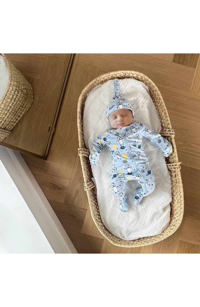 Norani Organic Cotton Zip Footie in Space Bears, Alternate, color, Space Bears