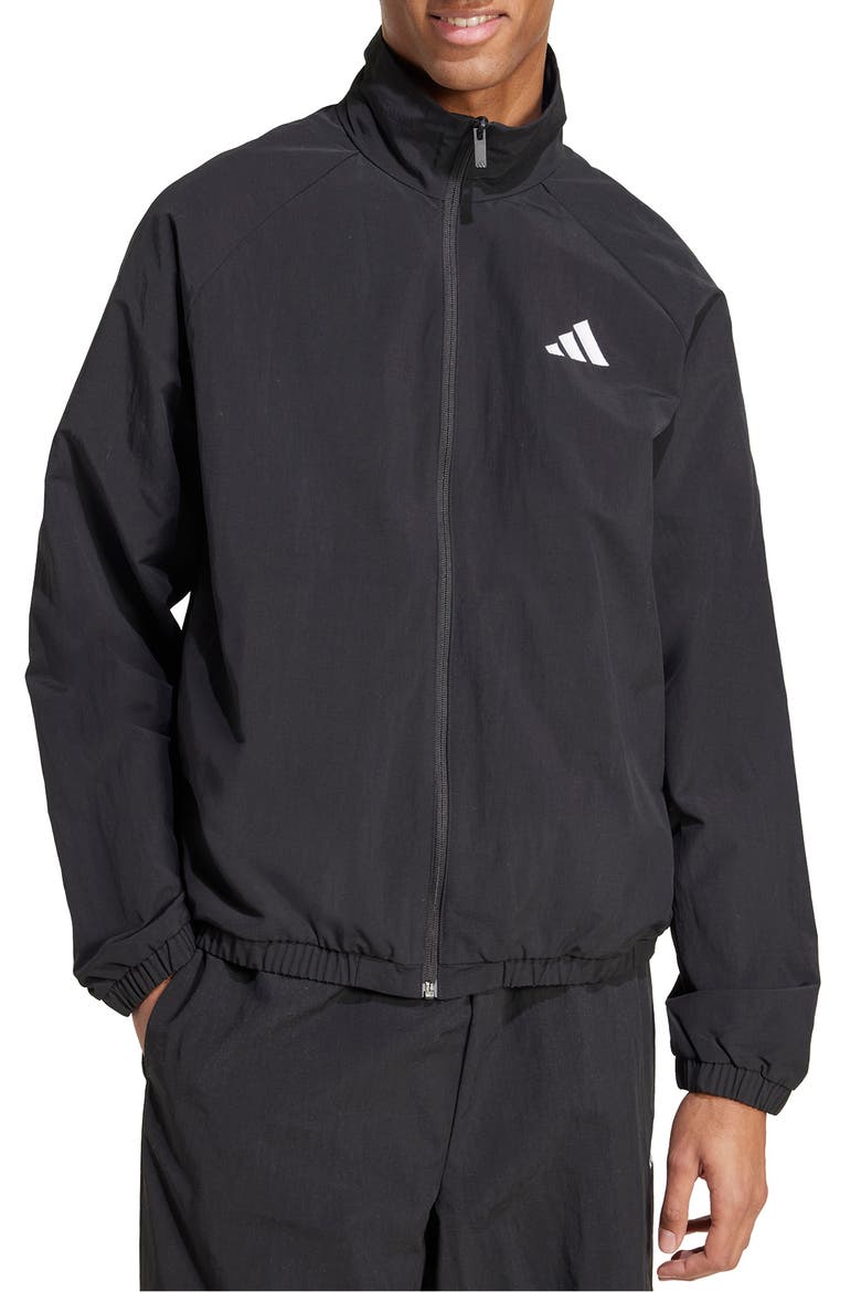 Essential Logo Windbreaker, Main, color, BLACK/ WHITE