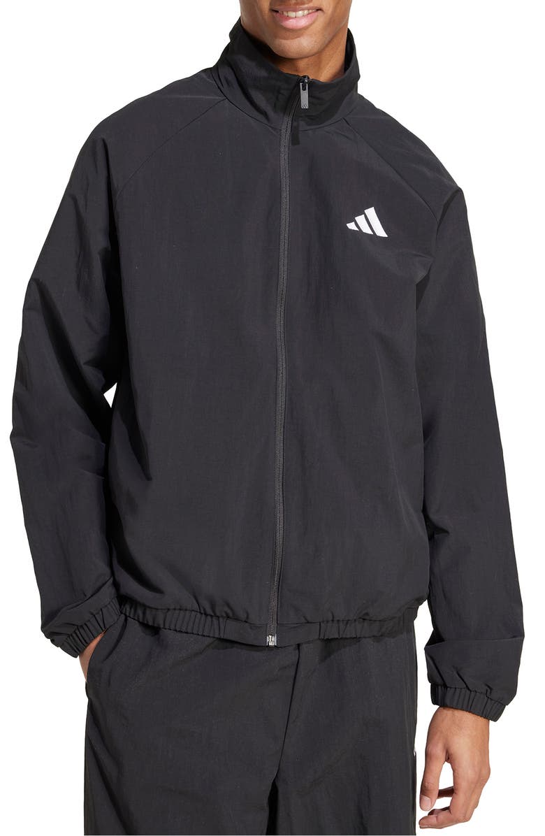 adidas Essential Logo Windbreaker, Main, color, Black/ White