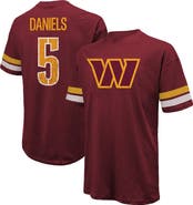 Majestic Threads Men's Majestic Threads Jayden Daniels Burgundy Washington Commanders Name & Number Oversize Fit T-Shirt
