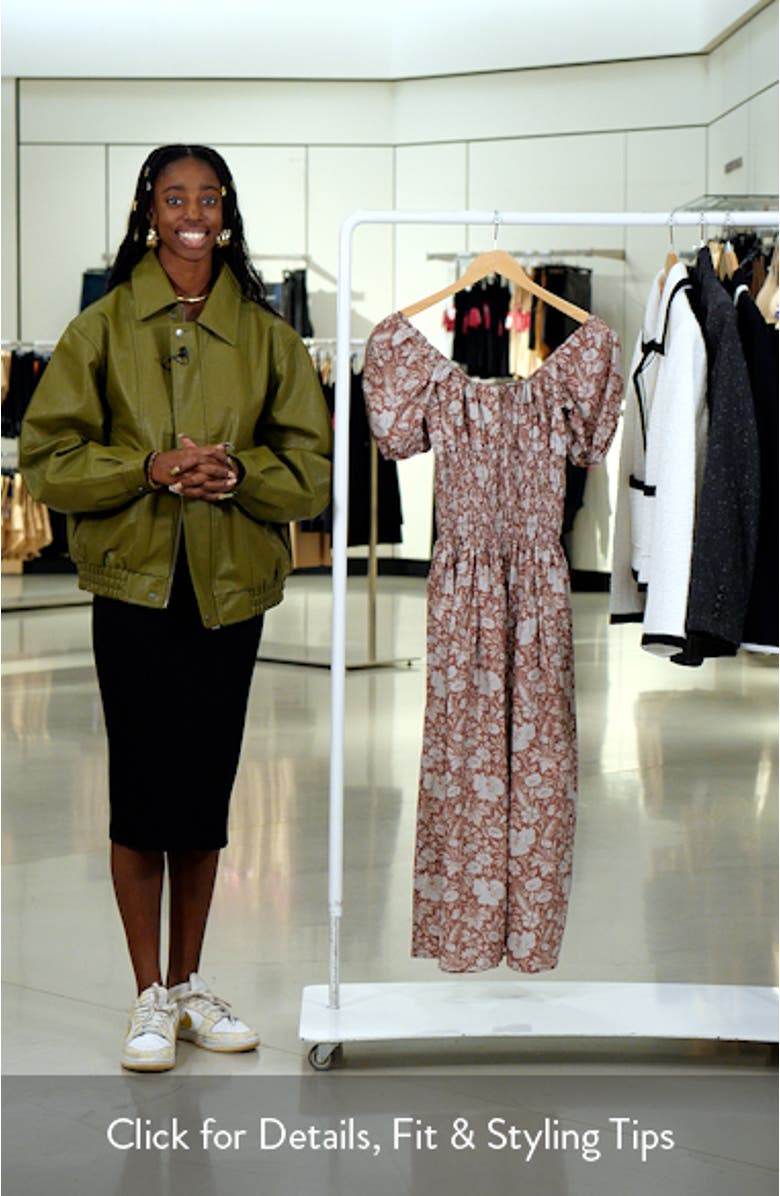 Beatrice Floral Print Cotton Midi Dress, sales video thumbnail