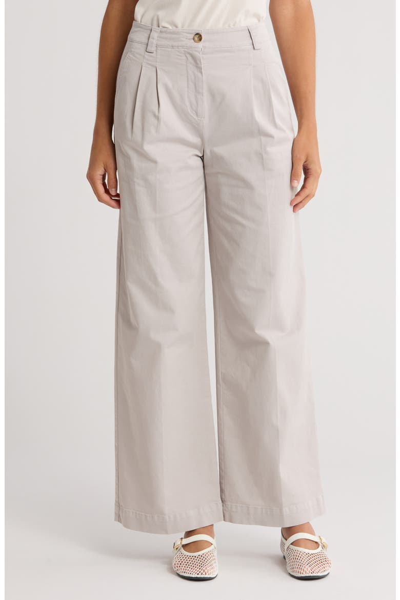 Astrid Pleated Wide Leg Pants, Main, color, GREY