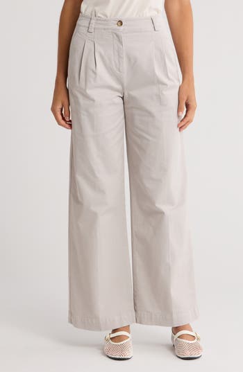 Reiss Astrid Pleated Wide Leg Pants in Grey at Nordstrom Rack, Size 14