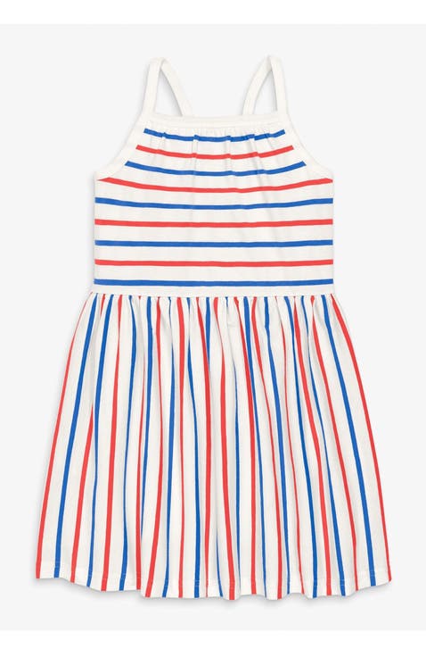 Kids Picnic Dress In Blueberry Stripe (Toddler, Little Kid, Big Kid)