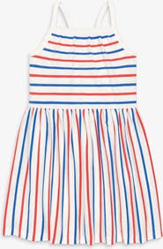 Primary Kids Picnic Dress In Blueberry Stripe