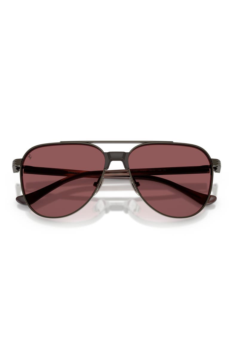 59mm Pilot Sunglasses, Alternate, color, GUNMETAL SHINY / RED CONTRAST