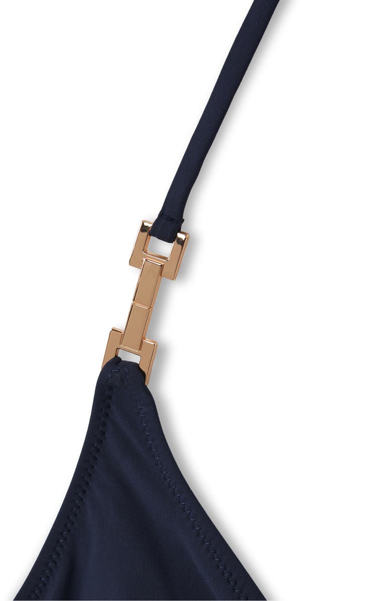 Reiss Millie Hardware Triangle Bikini Top, Alternate, color, Navy