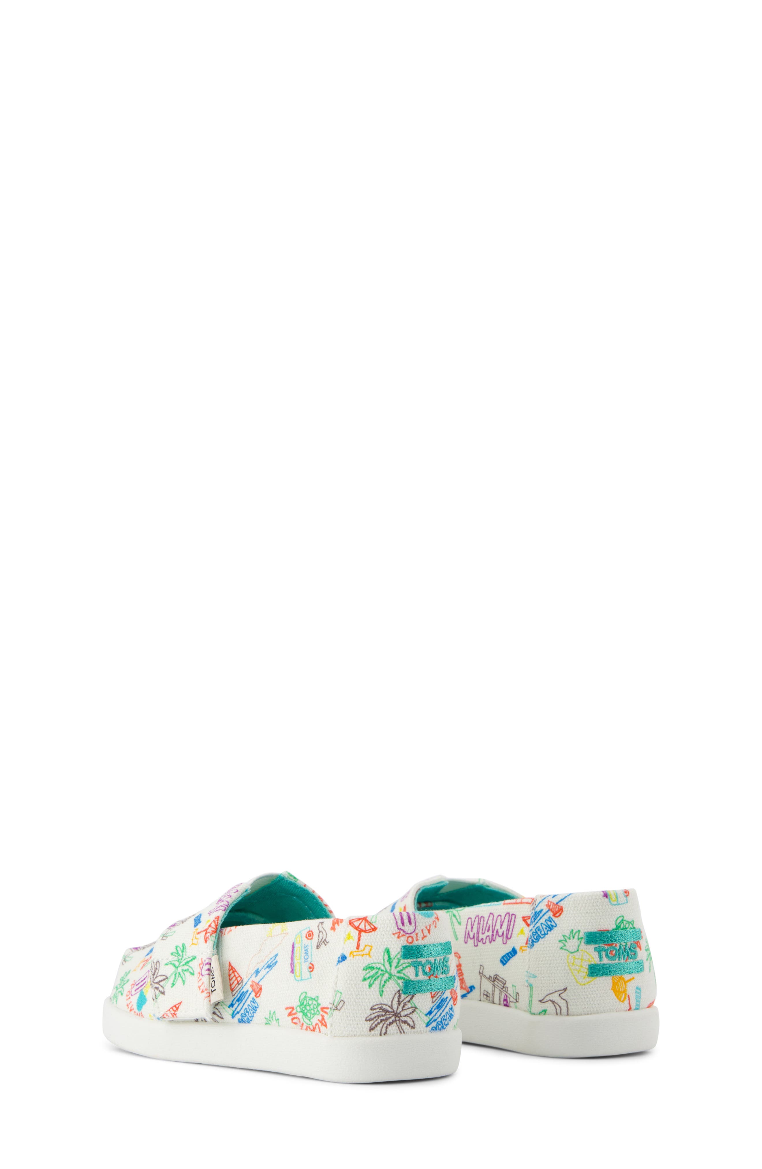 TOMS Kids' Alpargata Miami Alligator Sneaker, Alternate, color, White