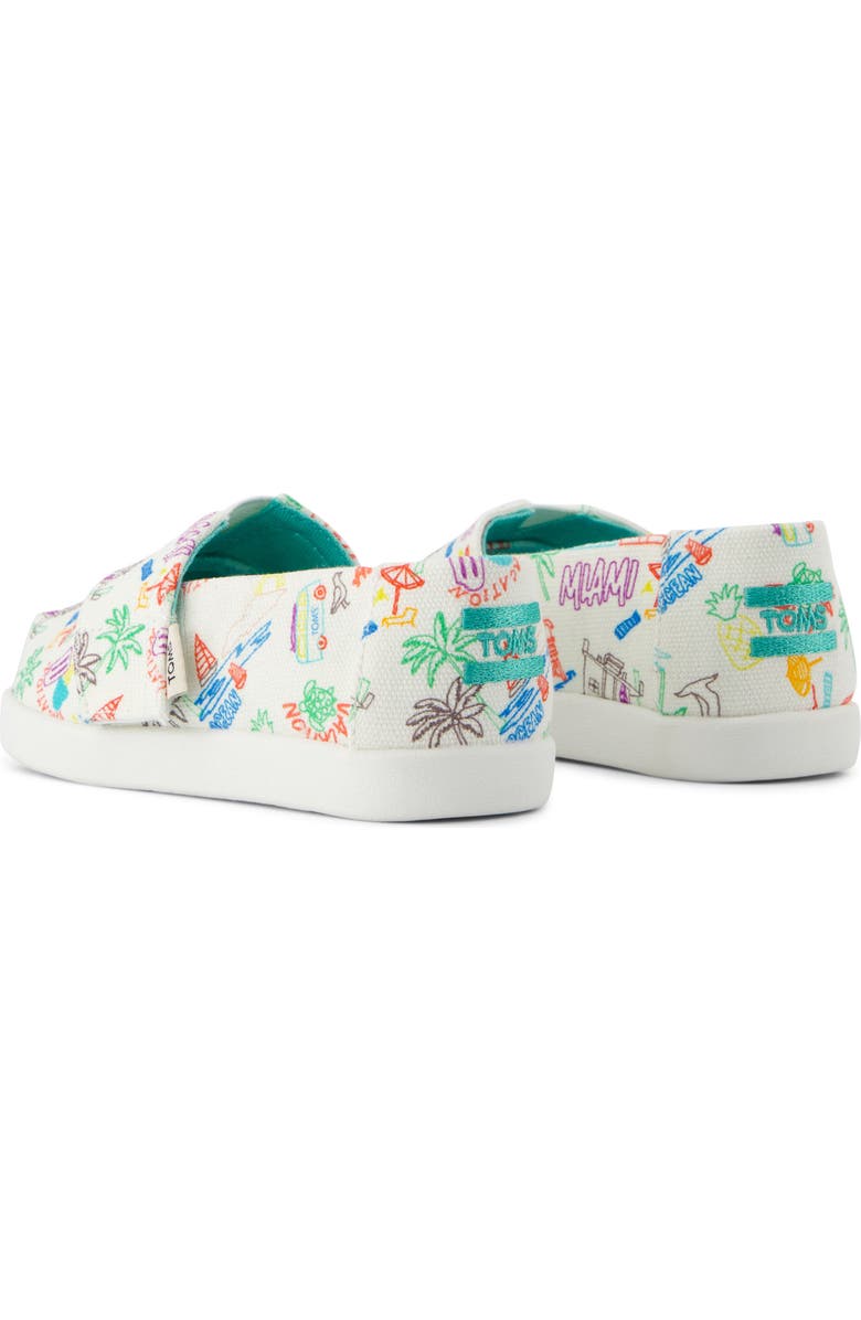 TOMS Kids' Alpargata Miami Alligator Sneaker, Alternate, color, White