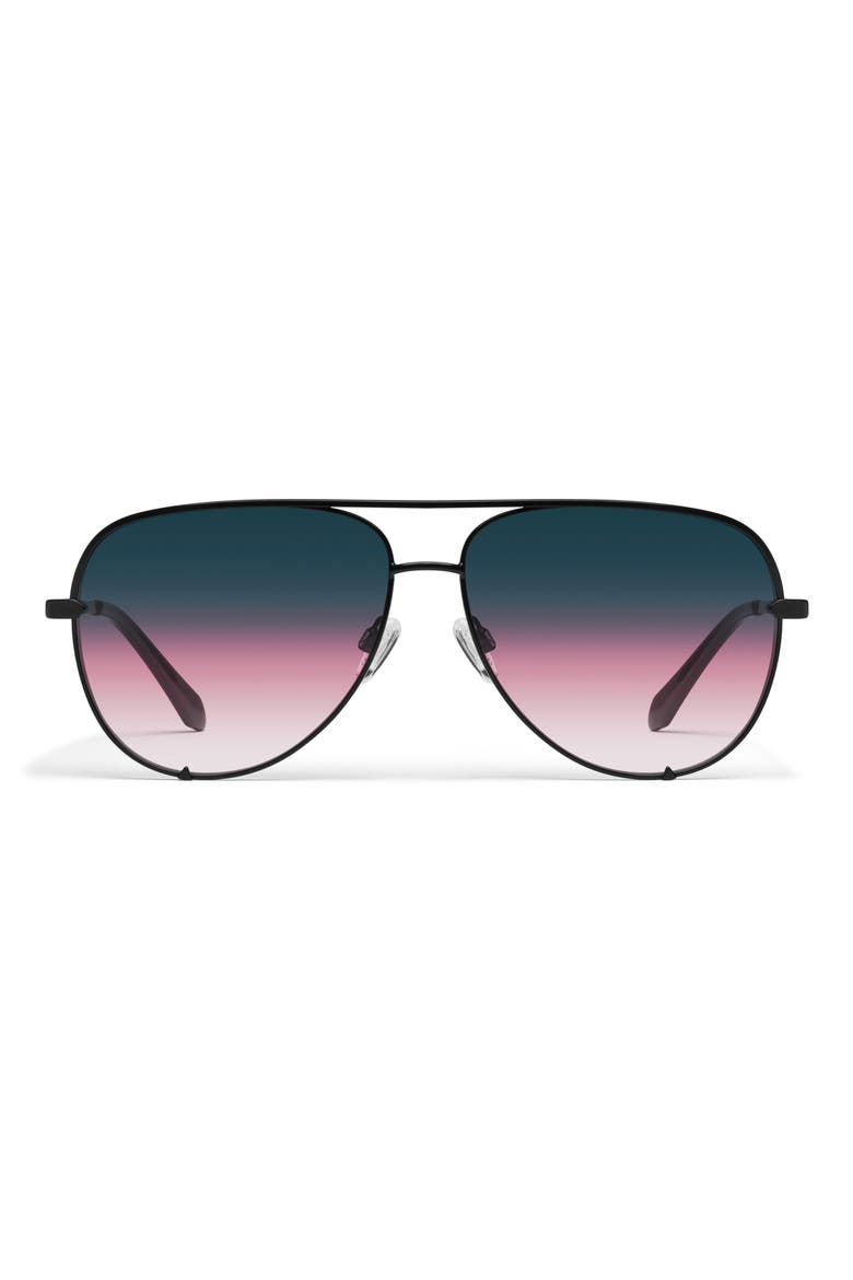 High Key 64mm Gradient Oversize Aviator Sunglasses, Main, color, BLACK/ TEAL GLOW