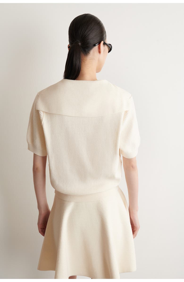 COS Sailor-collar Knitted Top, Alternate, color, Off-White