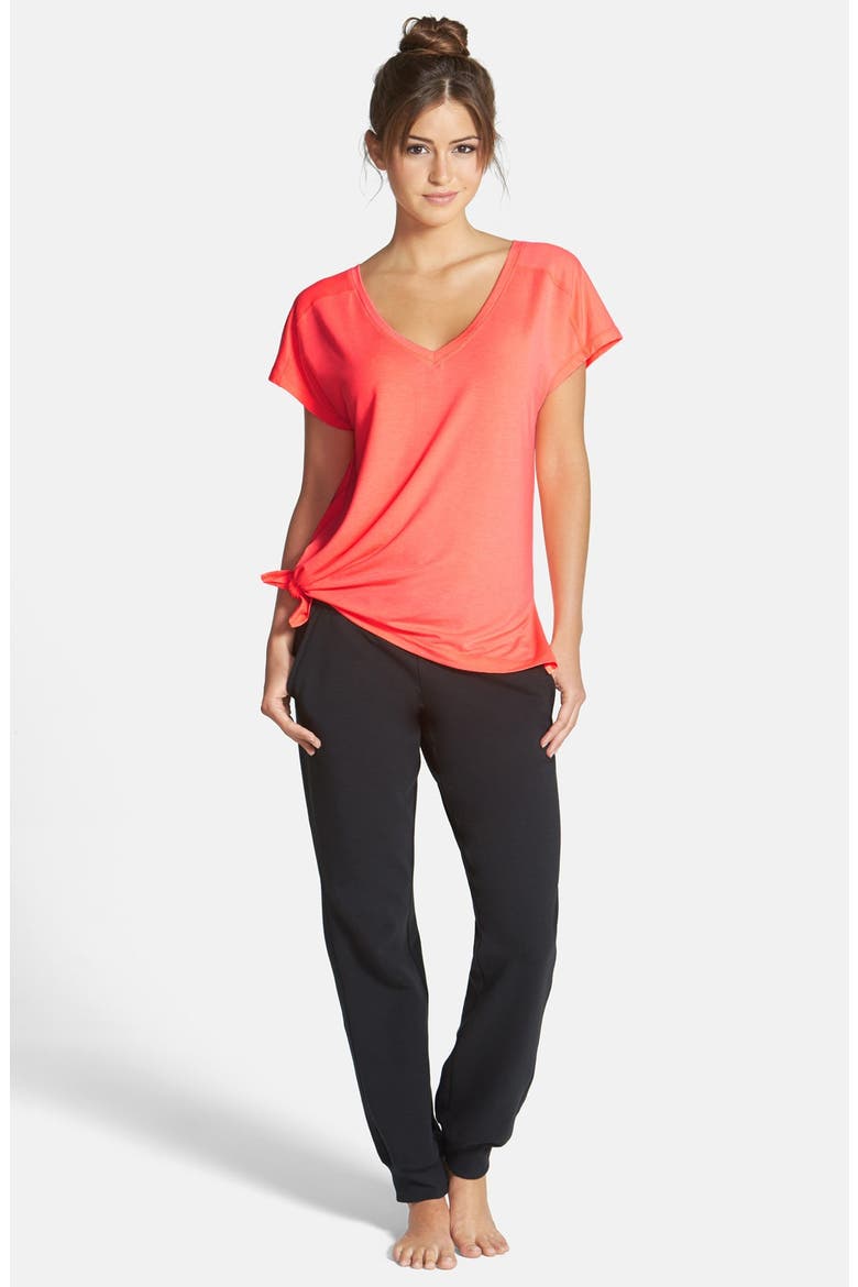 Low Rise Skinny Fleece Sweatpants, Alternate, color, BLACK