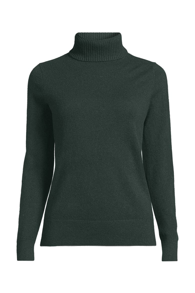 Cashmere Turtleneck Sweater, Alternate, color, Evening Forest