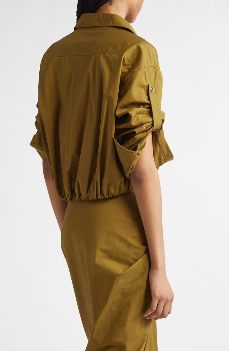 A.L.C. Leo Twist Hem Cotton Button-Up Shirt, Alternate, color, 