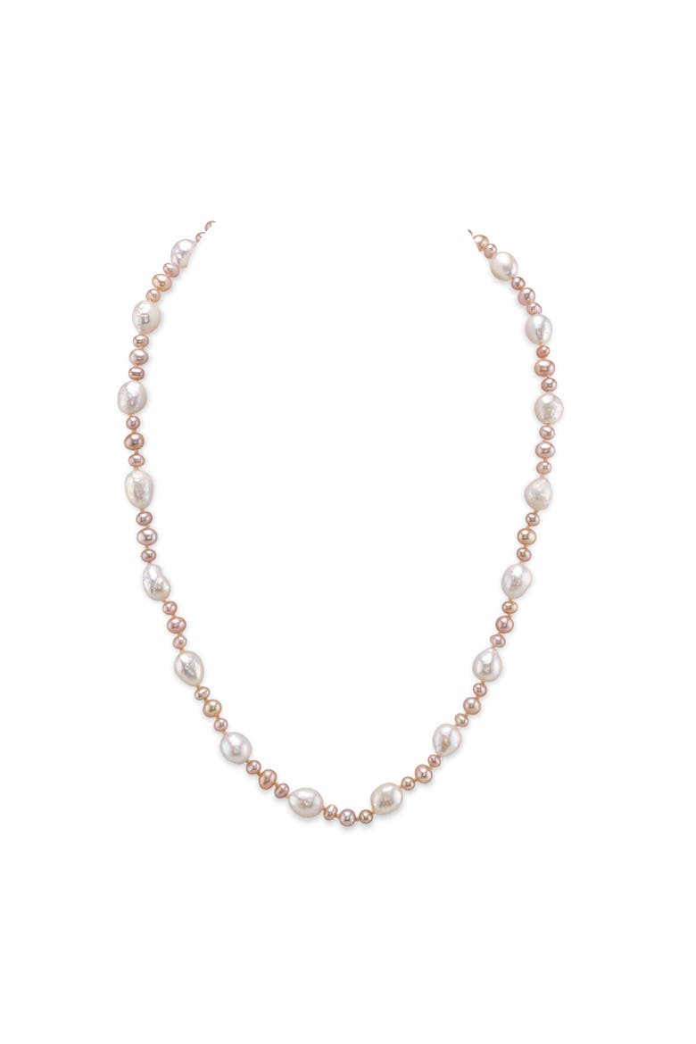 3-8mm Freshwater Multicolor Pearl Necklace - AAA Quality, Main, color, Sterling Silver Clasp