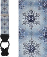Trafalgar Big and Tall Clarence The Classy Snowflake Silk Holiday Button End Brace