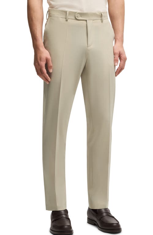 Shop Hugo Boss Boss Genius Creased Straight Leg Pants In Light Beige