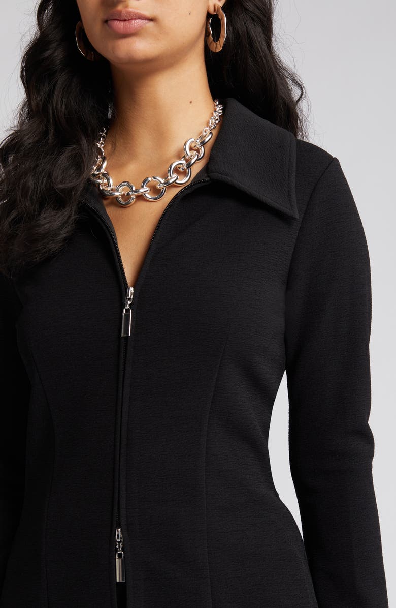 WAYF Double Knit Zip Cardigan, Alternate, color, Black