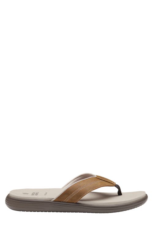 Johnston & Murphy Upton Flip Flop In Brown Oiled Full Grain
