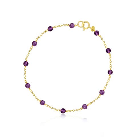Amethyst Bead Chain Bracelet