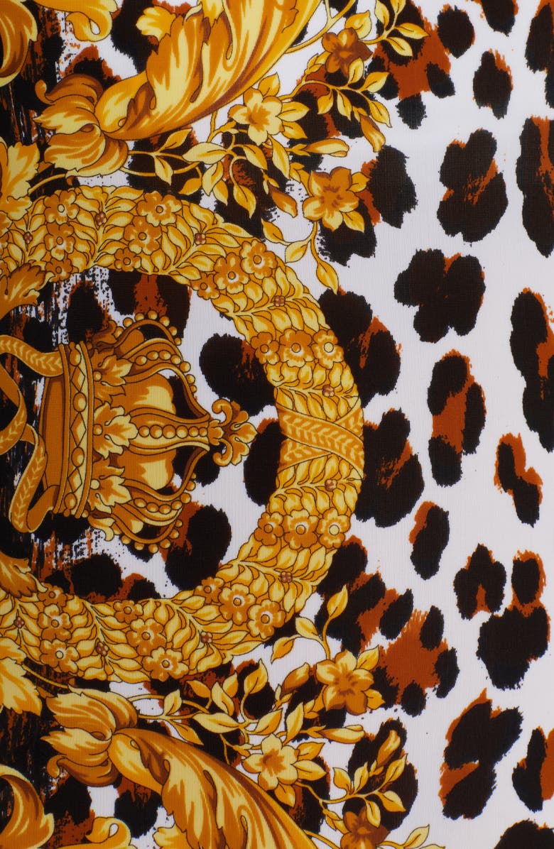 Versace Animal Print One Shoulder One-Piece Swimsuit, Alternate, color,