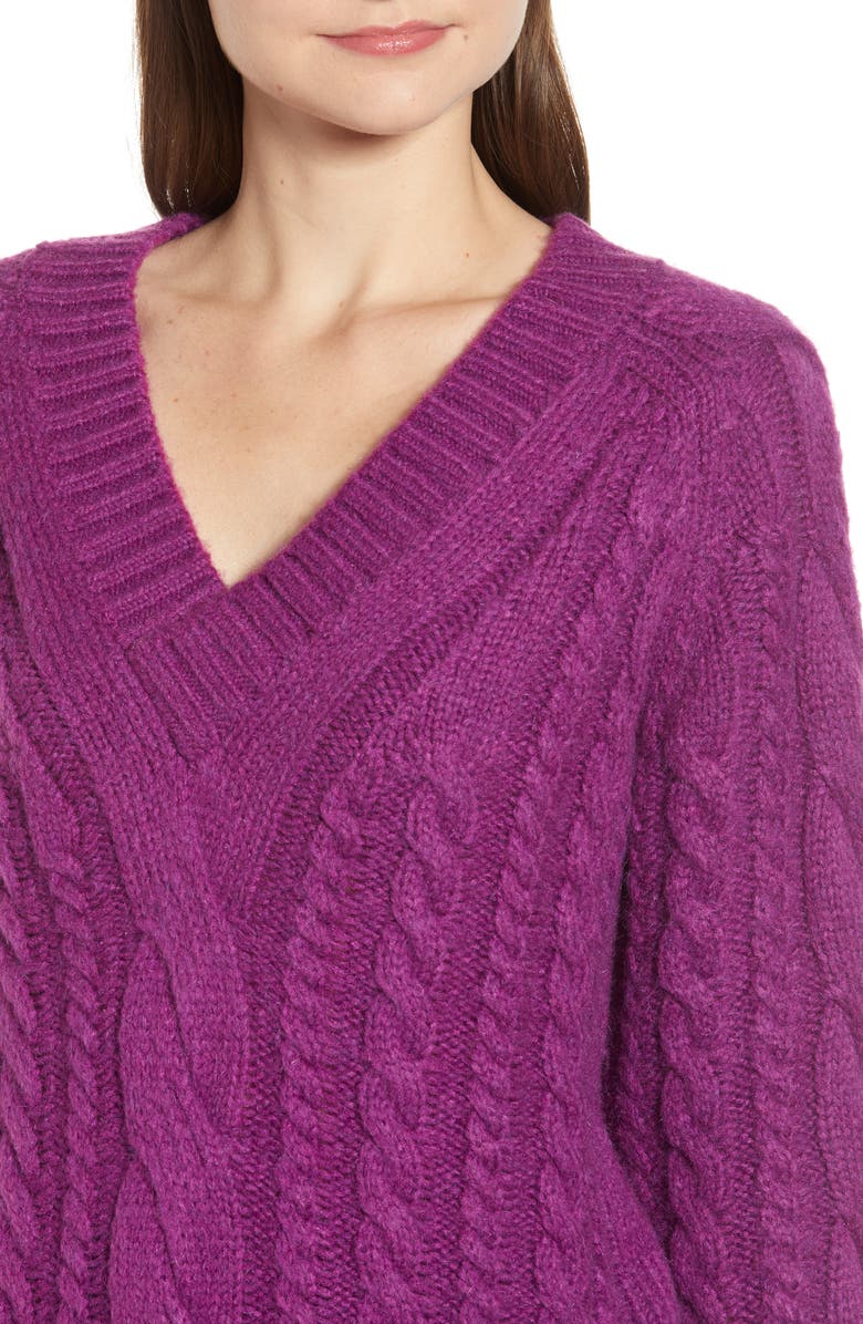 Rebecca Minkoff Maxine Cable Knit Sweater, Alternate, color, 