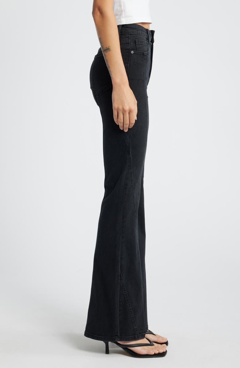 HIDDEN JEANS Seamed High Waist Flare Jeans, Alternate, color, Charcoal