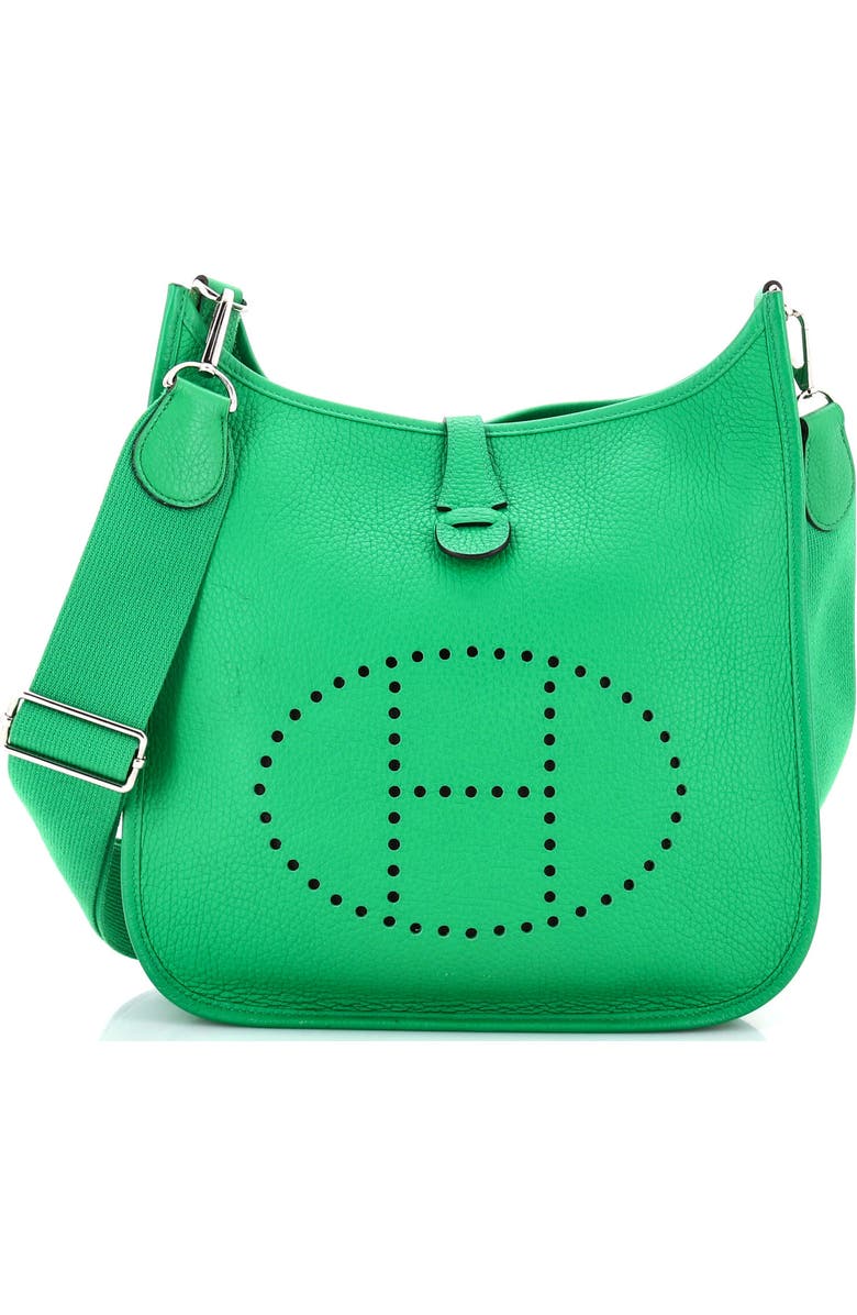 Pre-Owned Hermes Evelyne Bag Gen III Clemence PM, Main, color, Green