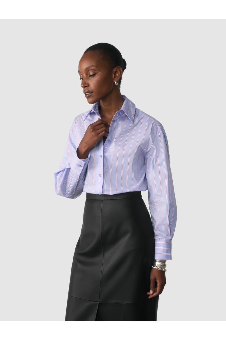 Claudia Long Sleeve Relaxed Fit Shirt, Main, color, Blue