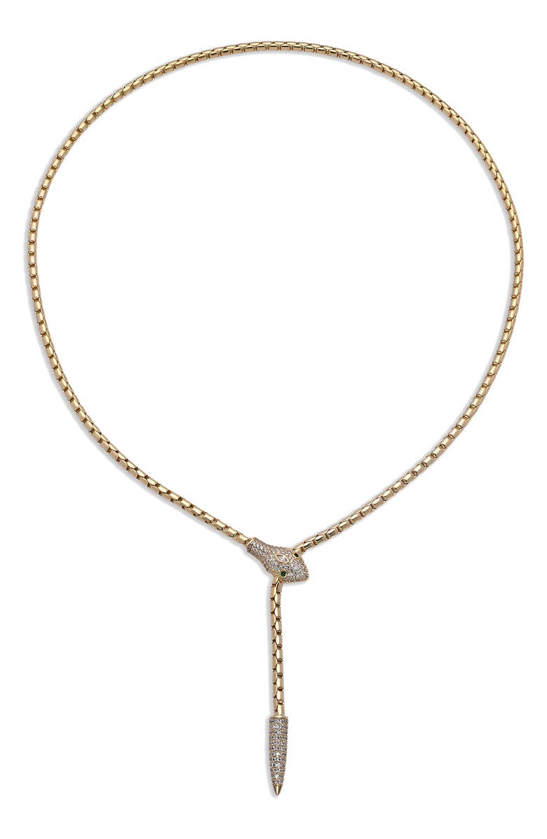 EYE CANDY LOS ANGELES Emilia Snake Lariat, Main, color, Gold