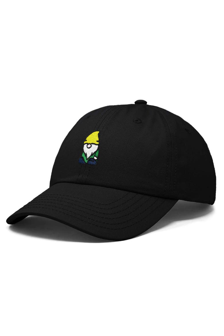Gnome Embroidered Dad Hat, Alternate, color, Black