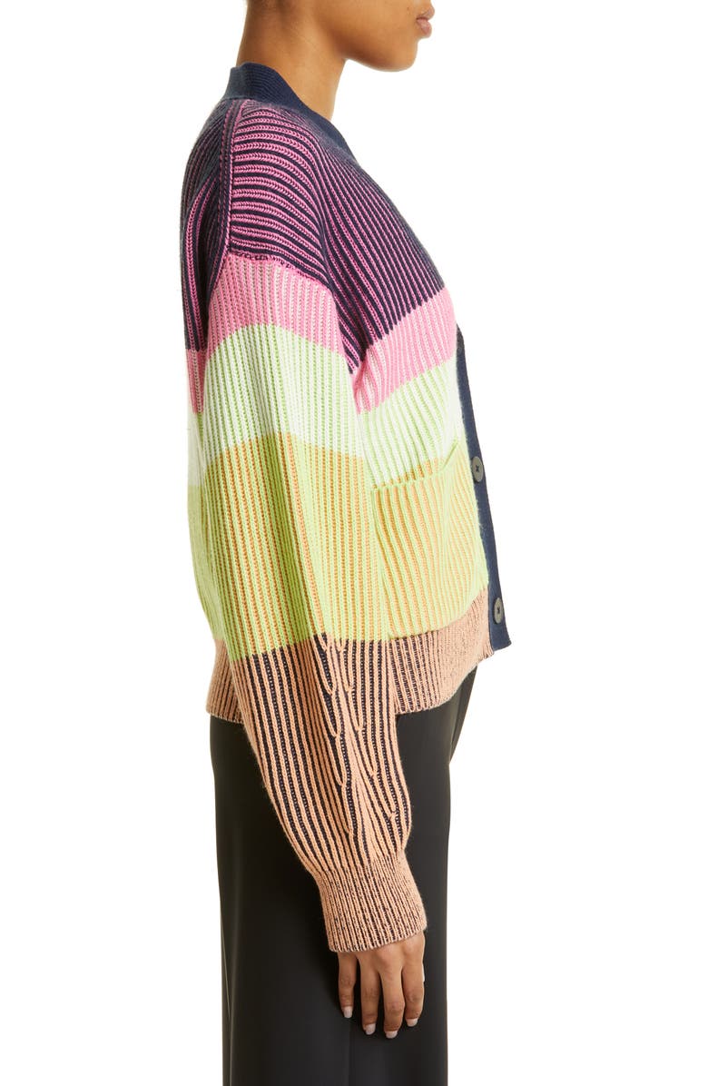 Simkhai Safford Stripe Cotton & Cashmere Cardigan, Alternate, color, 