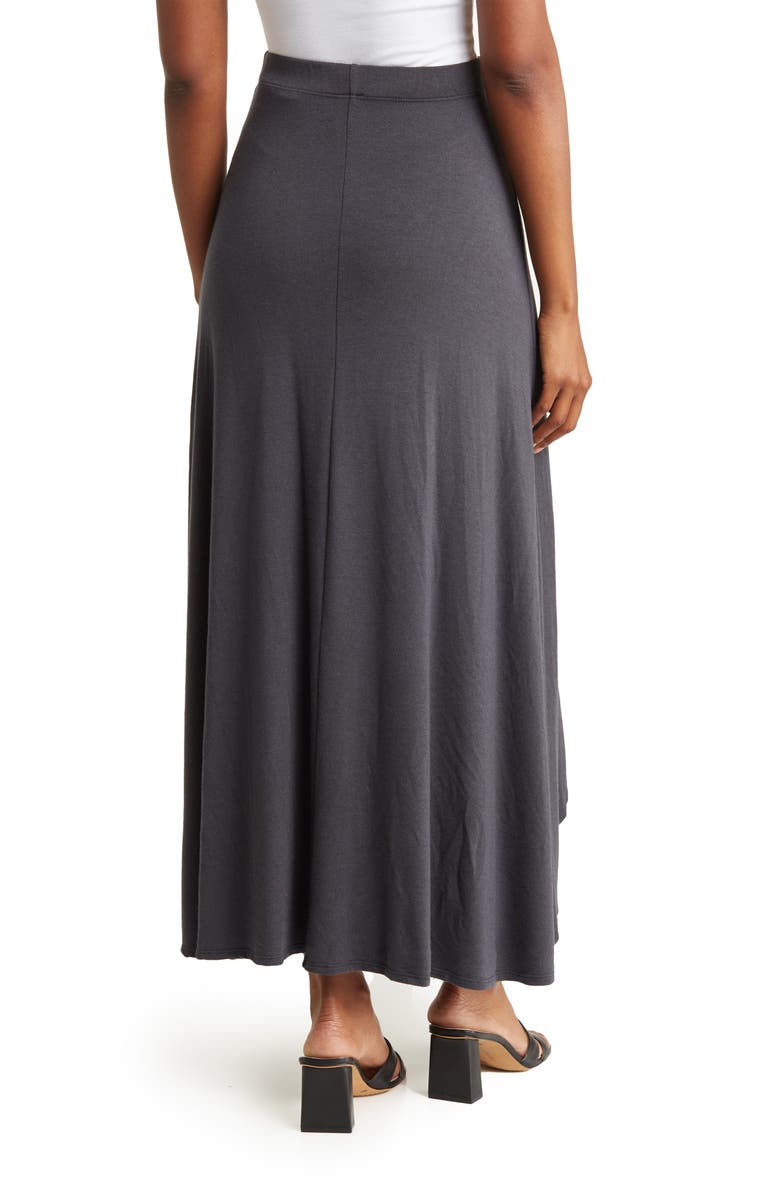 GO COUTURE Asymmetric Hi-Low Skirt, Alternate, color, Black