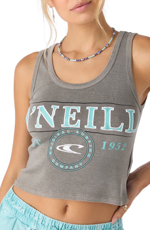 O'neill University Logo Graphic Crop Tank In Smoked Pearl