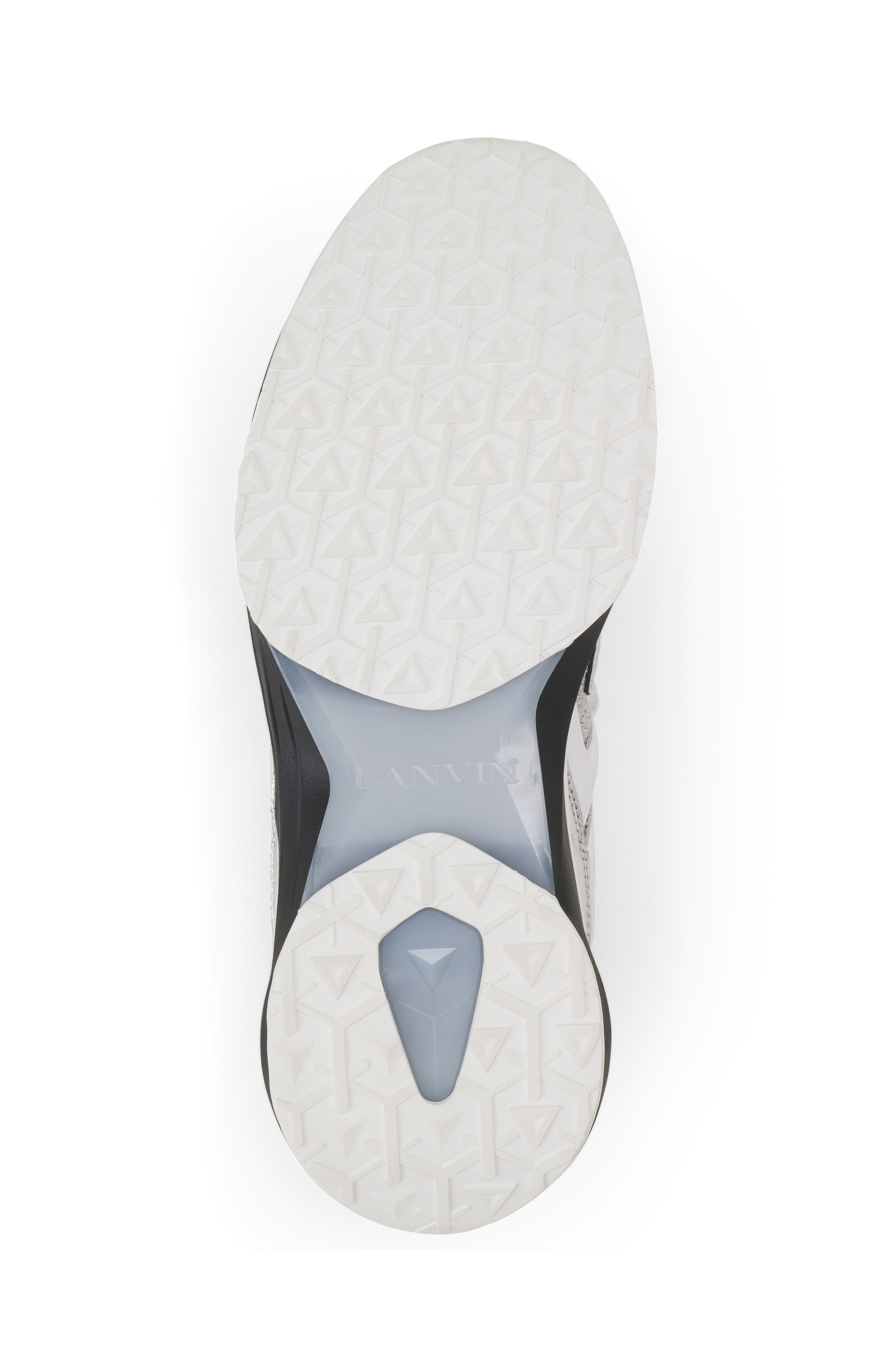 Lanvin Jla Sneakers In Crinkled Metallic Leather, Alternate, color, Silver