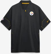 Nike Men's Nike Black Pittsburgh Steelers Sideline Short Sleeve Quarter-Zip Coaches Jacket