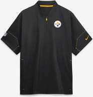 Nike Men's Nike Black Pittsburgh Steelers Sideline Short Sleeve Quarter-Zip Coaches Jacket