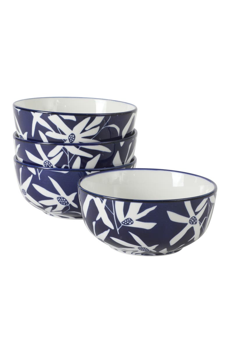 Ivory Estate 4-Piece Reactive Glaze Porcelain Cereal Bowl Set, Alternate, color, Blue/White