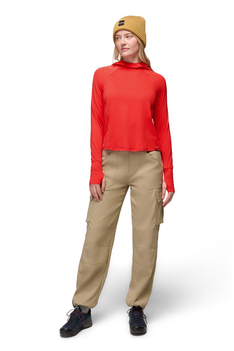 Sol Searcher UPF 50 Sun Hoodie, Alternate, color, PIKES RED