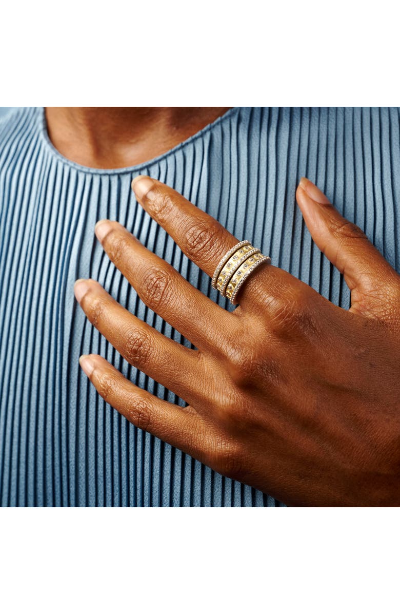 FREIDA ROTHMAN Set of 5 Two-Tone Cubic Zirconia Stacking Rings, Alternate, color, 