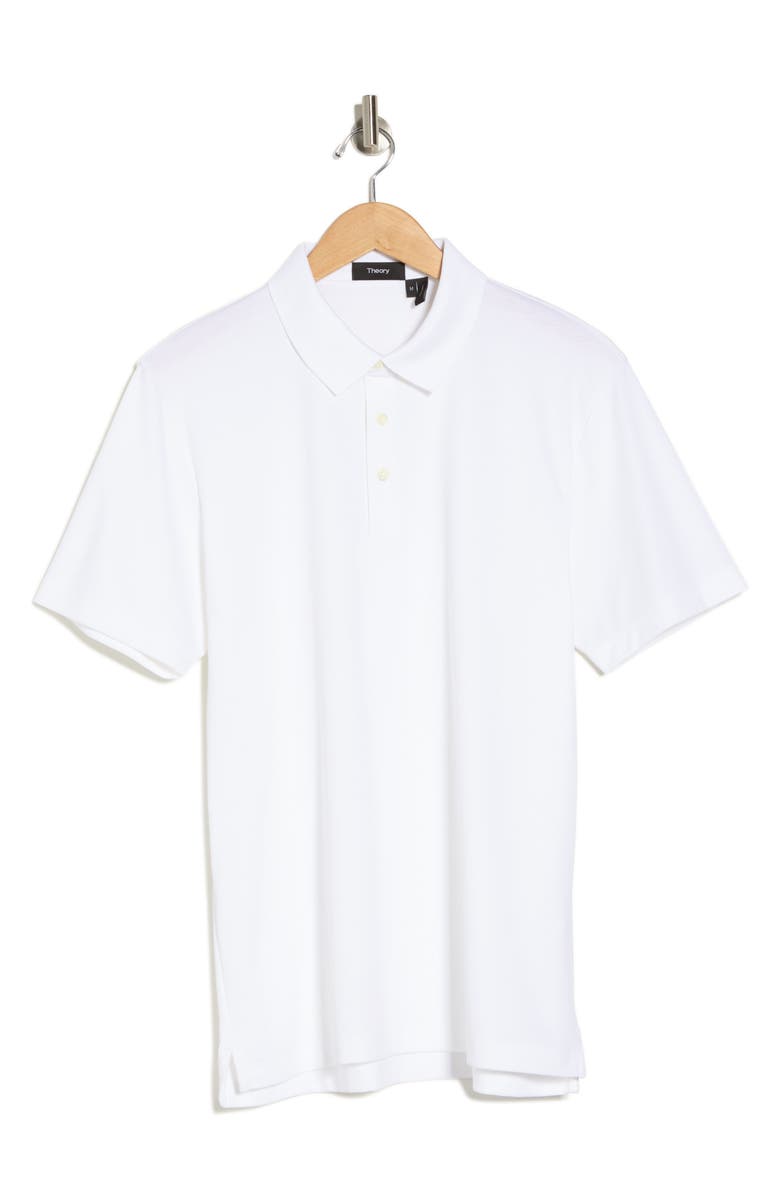 Theory Button Front Polo, Alternate, color, White