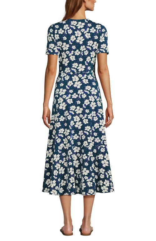 LANDS' END LANDS' END COTTON MODAL VNECK WRAP MINI DRESS