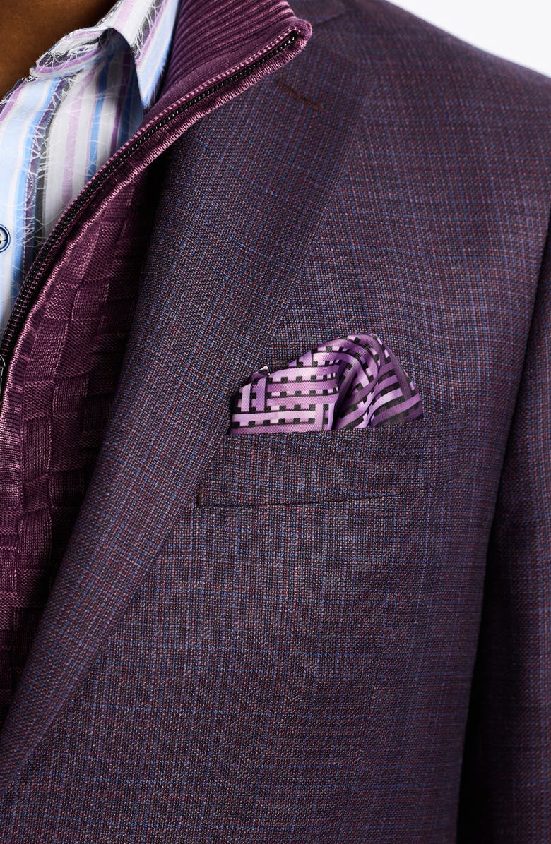Robert Graham Woodson Purple Mélange Wool Blend Sport Coat, Alternate, color, Berry